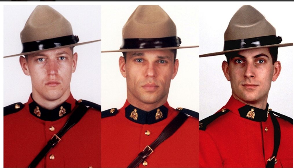 Feature image: From left: Const. Dave Joseph Ross, Const. Fabrice Georges Gevaudan and Const. Douglas James Larche (killed in Moncton in 2014)