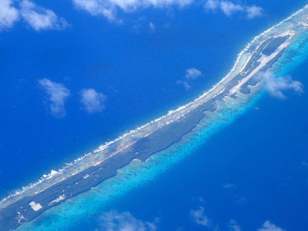 The French-Polynesian island of Mururoa. Photo courtesy of Fred, WikiMedia Commons.