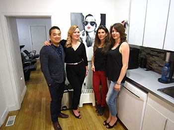 Owners John and Michelle Nguyen (Hair Republic Salon), Laura Herrera (I.A.M.) and Ottawa artist Patti Kelly. 