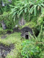 The ruins of the police station where the only survivor of 1920 volcano was found. 