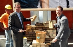 Mayor Jim Watson (left) and City Councillor Mathieu Fleury at Rideau Centre ceremony on May 7, 2015. Photo Credit: Dennis Drever