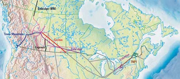Oil pipelines regulated by the NEB