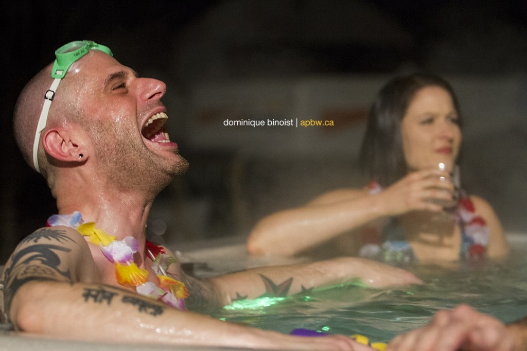 James Brown hot tub party! Not pictured: inverted nipples. (Photo Credit: Dominique Binoist apbw.ca)