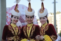 Kazakh women in native dress.
