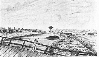 Richmond settlement around 1830. - Library and Archives Canada.