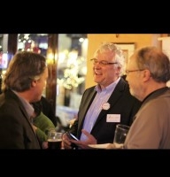 CEO of Invest Ottawa Bruce Lazenby (center) at GEW launch party.
